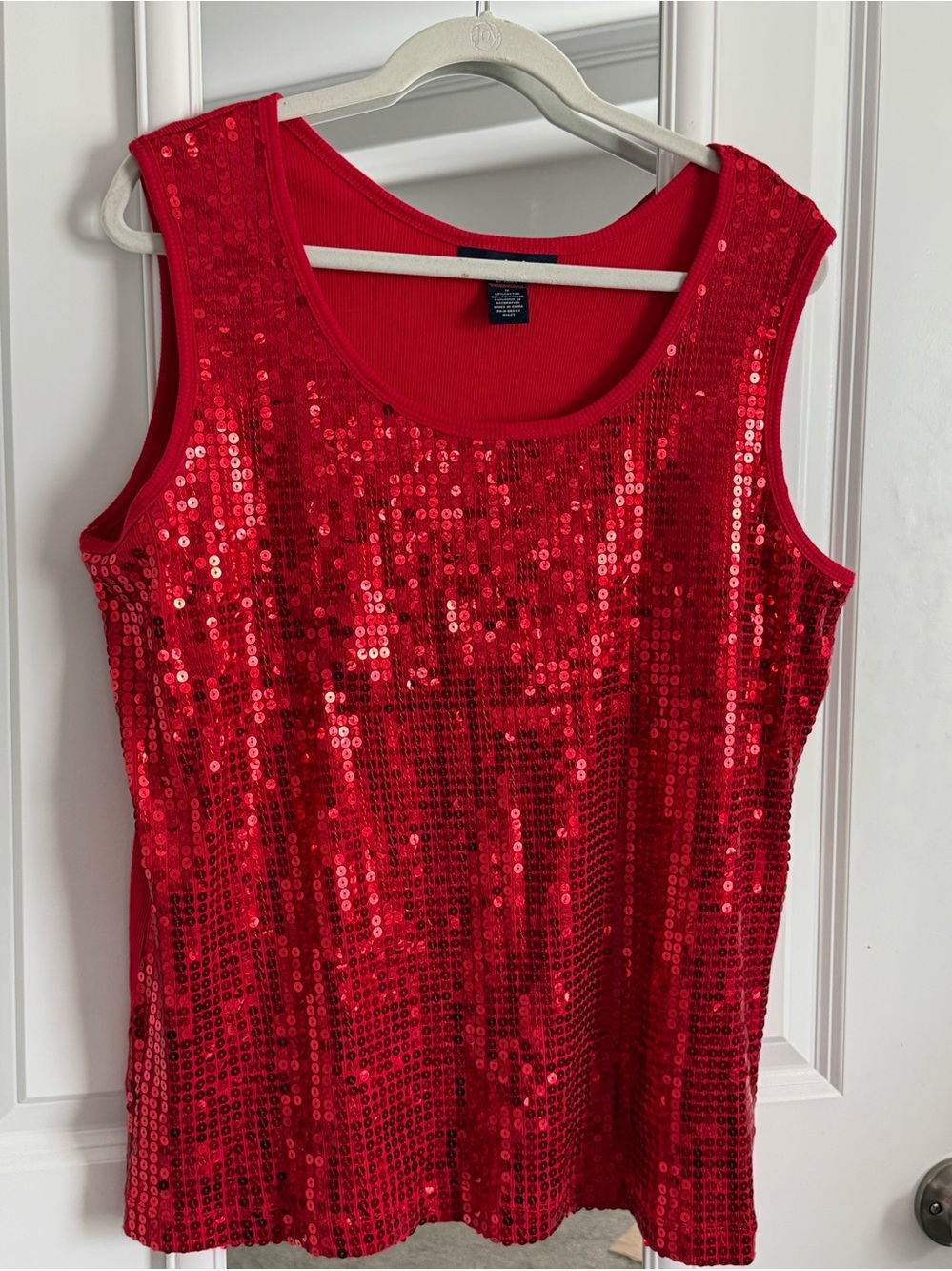 Red sequins tank top 1X